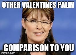 OTHER VALENTINES PALIN COMPARISON TO YOU | image tagged in palin | made w/ Imgflip meme maker
