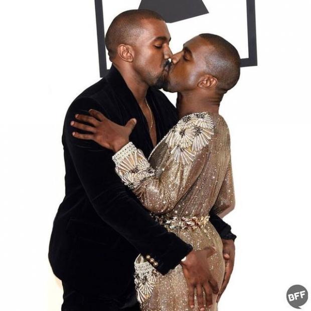 High Quality Kanye kiss Blank Meme Template
