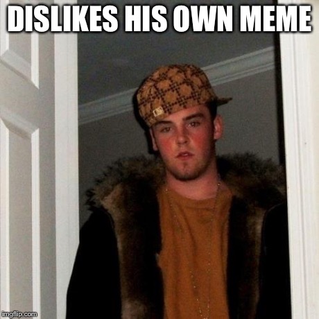 Scumbag Steve | DISLIKES HIS OWN MEME | image tagged in memes,scumbag steve | made w/ Imgflip meme maker