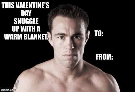 THIS VALENTINE'S DAY SNUGGLE UP WITH A WARM BLANKET. TO:                          FROM: | made w/ Imgflip meme maker