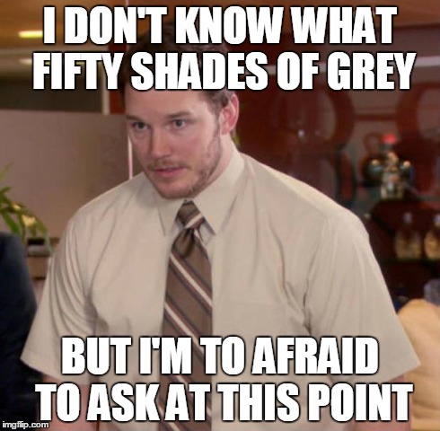 Afraid To Ask Andy | I DON'T KNOW WHAT FIFTY SHADES OF GREY BUT I'M TO AFRAID TO ASK AT THIS POINT | image tagged in and at this point i am to afraid to ask | made w/ Imgflip meme maker