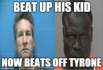 beat  | BEAT UP HIS KID NOW BEATS OFF TYRONE | image tagged in prison,funny,mugshot | made w/ Imgflip meme maker
