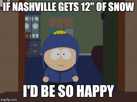 South Park Craig Meme | IF NASHVILLE GETS 12" OF SNOW I'D BE SO HAPPY | image tagged in memes,south park craig | made w/ Imgflip meme maker