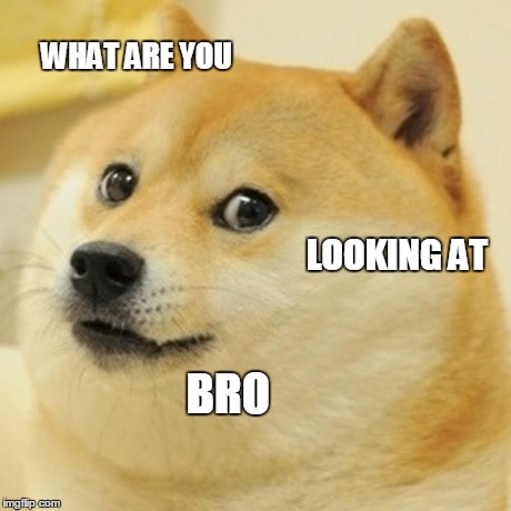 Doge Meme | WHAT ARE YOU LOOKING AT BRO | image tagged in memes,doge | made w/ Imgflip meme maker