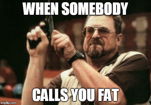 Am I The Only One Around Here Meme | WHEN SOMEBODY CALLS YOU FAT | image tagged in memes,am i the only one around here | made w/ Imgflip meme maker