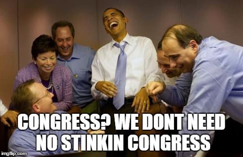 And then I said Obama | CONGRESS? WE DONT NEED NO STINKIN CONGRESS | image tagged in memes,and then i said obama | made w/ Imgflip meme maker