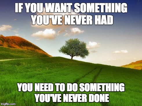 Beautiful Life | IF YOU WANT SOMETHING YOU'VE NEVER HAD YOU NEED TO DO SOMETHING YOU'VE NEVER DONE | image tagged in beautiful life | made w/ Imgflip meme maker