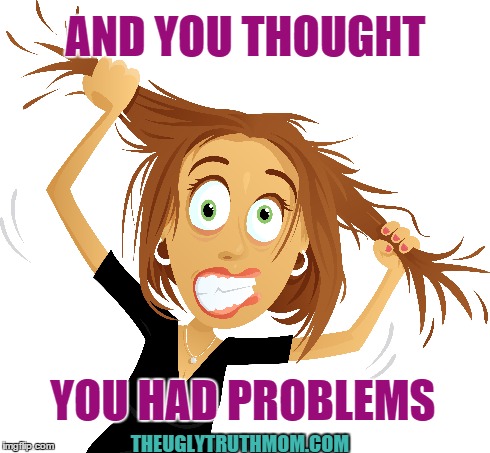 AND YOU THOUGHT YOU HAD PROBLEMS THEUGLYTRUTHMOM.COM | made w/ Imgflip meme maker
