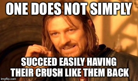 One Does Not Simply Meme | ONE DOES NOT SIMPLY SUCCEED EASILY HAVING THEIR CRUSH LIKE THEM BACK | image tagged in memes,one does not simply | made w/ Imgflip meme maker