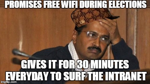 PROMISES FREE WIFI DURING ELECTIONS GIVES IT FOR 30 MINUTES EVERYDAY TO SURF THE INTRANET | image tagged in scumbag | made w/ Imgflip meme maker