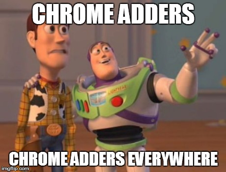 X, X Everywhere Meme | CHROME ADDERS CHROME ADDERS EVERYWHERE | image tagged in memes,x x everywhere | made w/ Imgflip meme maker