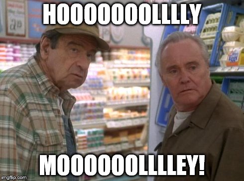 HOOOOOOOLLLLY MOOOOOOLLLLEY! | image tagged in grumpy old men | made w/ Imgflip meme maker