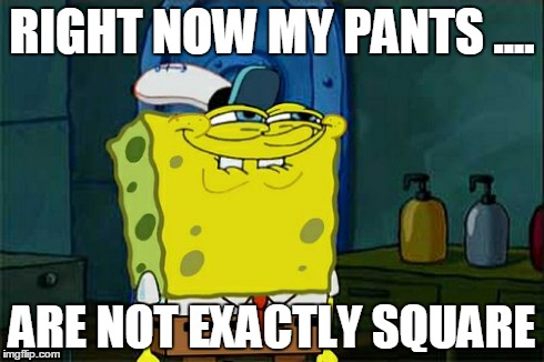 Don't You Squidward Meme | RIGHT NOW MY PANTS .... ARE NOT EXACTLY SQUARE | image tagged in memes,dont you squidward | made w/ Imgflip meme maker