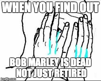 Feels | WHEN YOU FIND OUT BOB MARLEY IS DEAD NOT JUST RETIRED | image tagged in feels,bob marley | made w/ Imgflip meme maker