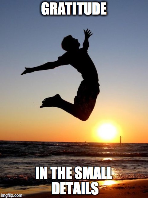 Overjoyed | GRATITUDE IN THE SMALL DETAILS | image tagged in memes,overjoyed | made w/ Imgflip meme maker