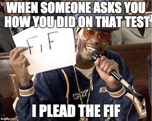 I plead the Fif | WHEN SOMEONE ASKS YOU HOW YOU DID ON THAT TEST I PLEAD THE FIF | image tagged in i plead the fif,memes,funny | made w/ Imgflip meme maker