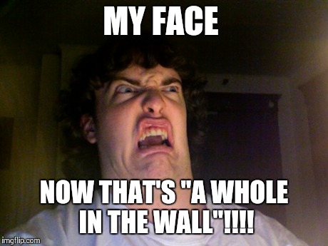 Oh No Meme | MY FACE NOW THAT'S "A WHOLE IN THE WALL"!!!! | image tagged in memes,oh no | made w/ Imgflip meme maker