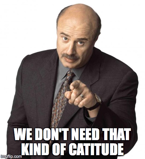 WE DON'T NEED THAT KIND OF CATITUDE | made w/ Imgflip meme maker