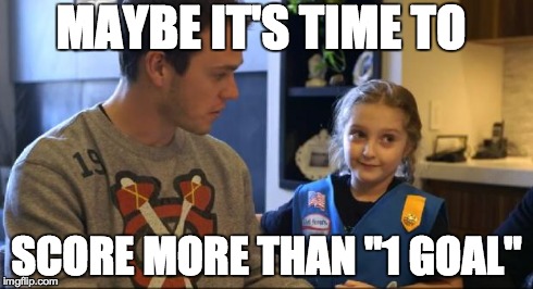 MAYBE IT'S TIME TO SCORE MORE THAN "1 GOAL" | image tagged in toews | made w/ Imgflip meme maker