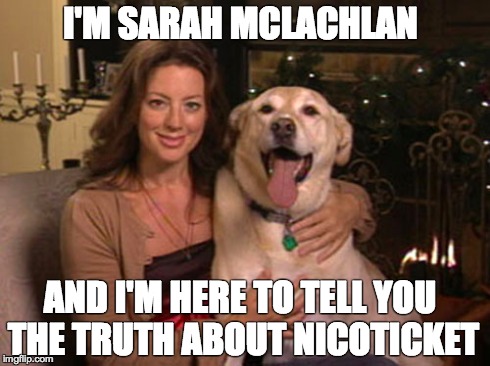 I'M SARAH MCLACHLAN AND I'M HERE TO TELL YOU THE TRUTH ABOUT NICOTICKET | made w/ Imgflip meme maker