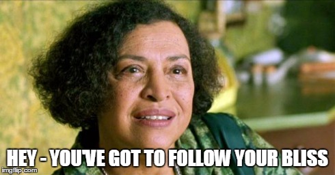 Matrix Oracle Awareness | HEY - YOU'VE GOT TO FOLLOW YOUR BLISS | image tagged in matrix oracle awareness | made w/ Imgflip meme maker