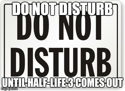 DO NOT DISTURB UNTIL HALF-LIFE 3 COMES OUT | image tagged in do not disturh,hl3,valve | made w/ Imgflip meme maker