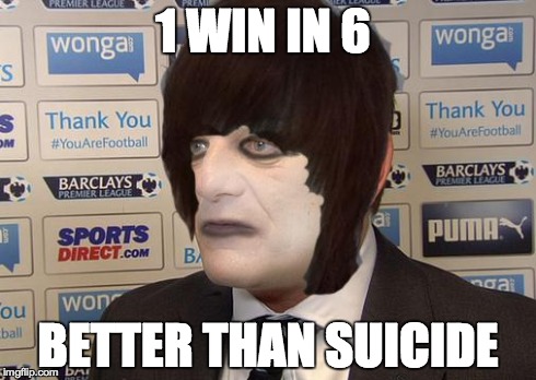 Emo Carver | 1 WIN IN 6 BETTER THAN SUICIDE | image tagged in emo carver | made w/ Imgflip meme maker