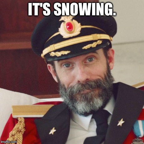 Captain Obvious | IT'S SNOWING. | image tagged in captain obvious | made w/ Imgflip meme maker