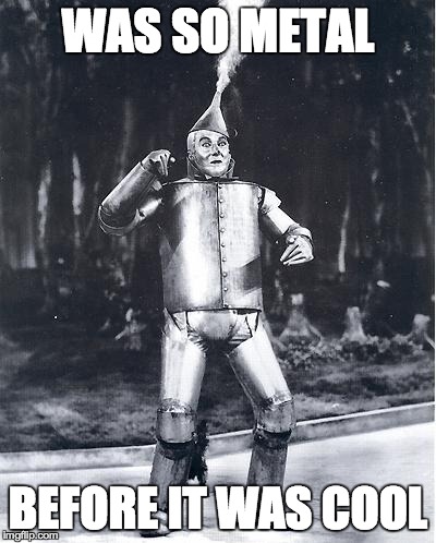 WAS SO METAL BEFORE IT WAS COOL | image tagged in tin man | made w/ Imgflip meme maker