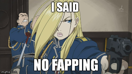 i said no fapping | I SAID NO FAPPING | image tagged in fmab,no fapping,general armstrong | made w/ Imgflip meme maker