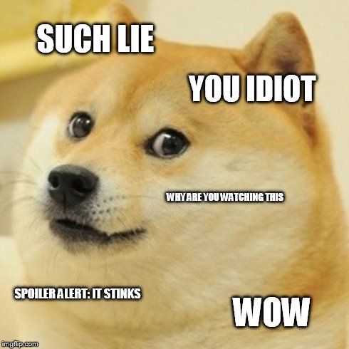 Doge Meme | SUCH LIE YOU IDIOT WHY ARE YOU WATCHING THIS SPOILER ALERT: IT STINKS WOW | image tagged in memes,doge | made w/ Imgflip meme maker