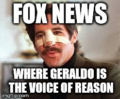 Fox News Geraldo | FOX NEWS WHERE GERALDO IS THE VOICE OF REASON | image tagged in geraldo,fox news,memes,funny memes,satire | made w/ Imgflip meme maker