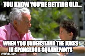 Yes. | YOU KNOW YOU'RE GETTING OLD... WHEN YOU UNDERSTAND THE JOKES IN SPONGEBOB SQUAREPANTS | image tagged in spongebob | made w/ Imgflip meme maker