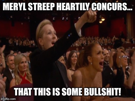 MERYL STREEP HEARTILY CONCURS... THAT THIS IS SOME BULLSHIT! | image tagged in meryl | made w/ Imgflip meme maker