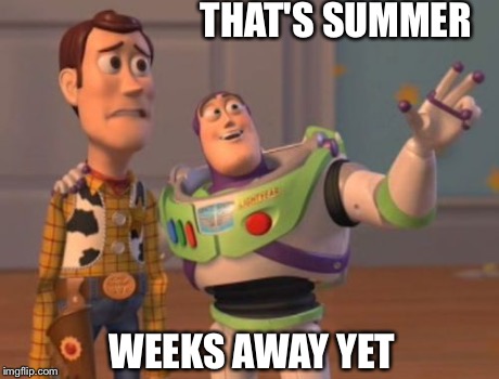 X, X Everywhere | THAT'S SUMMER WEEKS AWAY YET | image tagged in memes,x x everywhere | made w/ Imgflip meme maker