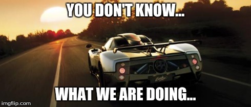 YOU DON'T KNOW... WHAT WE ARE DOING... | image tagged in zonda | made w/ Imgflip meme maker