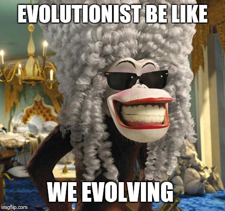 EVOLUTIONIST BE LIKE WE EVOLVING | image tagged in chimp lipstick | made w/ Imgflip meme maker