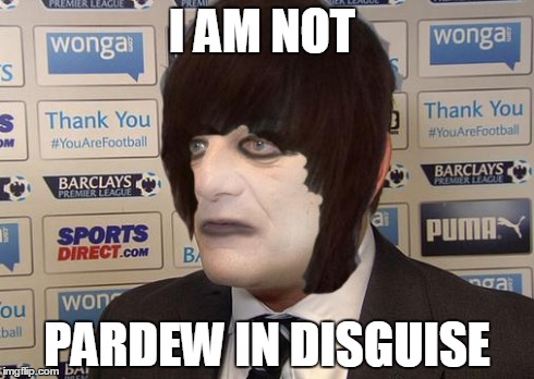 Emo Carver | I AM NOT PARDEW IN DISGUISE | image tagged in emo carver | made w/ Imgflip meme maker