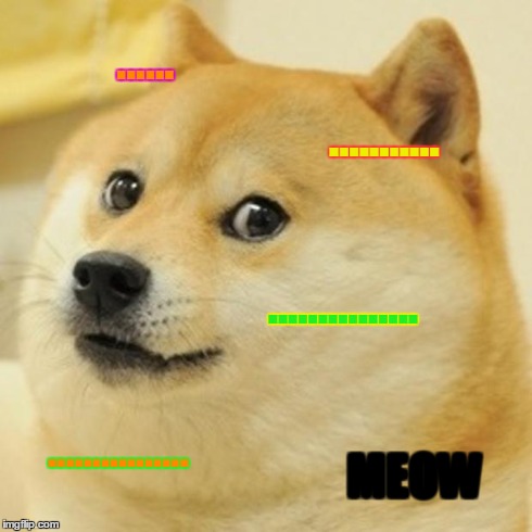 Doge | ...... ........... ............... ................ MEOW | image tagged in memes,doge | made w/ Imgflip meme maker