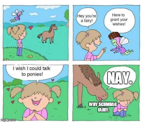 Talk to Ponies | WHY SCUMBAG FAIRY. NAY. | image tagged in talk to ponies,scumbag | made w/ Imgflip meme maker