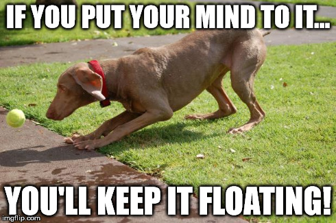 Levitating.... | IF YOU PUT YOUR MIND TO IT... YOU'LL KEEP IT FLOATING! | image tagged in levitating,mind,meme | made w/ Imgflip meme maker