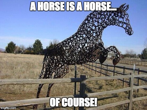 Horseshoe Horse | A HORSE IS A HORSE... OF COURSE! | image tagged in horses,shoes | made w/ Imgflip meme maker