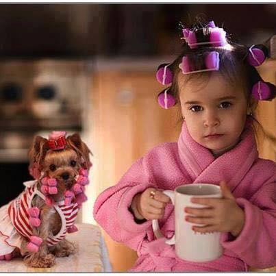 High Quality little girl and dog Blank Meme Template