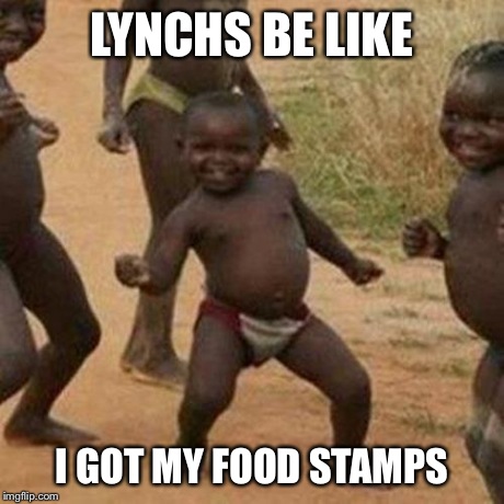 Third World Success Kid | LYNCHS BE LIKE I GOT MY FOOD STAMPS | image tagged in memes,third world success kid | made w/ Imgflip meme maker