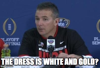 THE DRESS IS WHITE AND GOLD‽ | image tagged in oregon won by 40 | made w/ Imgflip meme maker