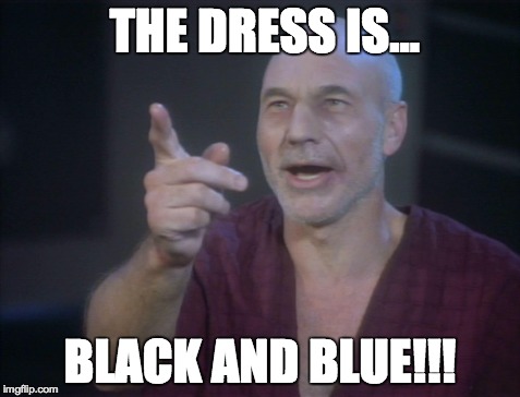 THE DRESS IS... BLACK AND BLUE!!! | made w/ Imgflip meme maker