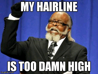 Too Damn High Meme | MY HAIRLINE IS TOO DAMN HIGH | image tagged in memes,too damn high | made w/ Imgflip meme maker