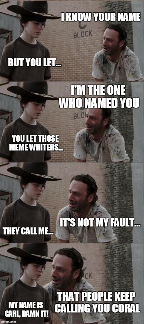 Rick and Carl Long | I KNOW YOUR NAME BUT YOU LET... I'M THE ONE WHO NAMED YOU YOU LET THOSE MEME WRITERS... IT'S NOT MY FAULT... THEY CALL ME... THAT PEOPLE KEE | image tagged in memes,rick and carl long | made w/ Imgflip meme maker