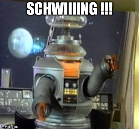 Robot | SCHWIIIING !!! | image tagged in robot | made w/ Imgflip meme maker