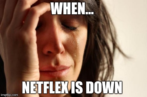 First World Problems | WHEN... NETFLEX IS DOWN | image tagged in memes,first world problems | made w/ Imgflip meme maker